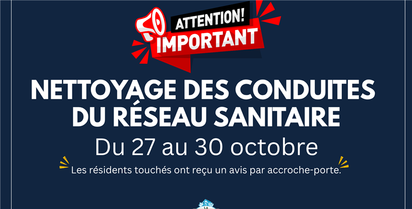 Nettoyage des conduites du réseau sanitaire
